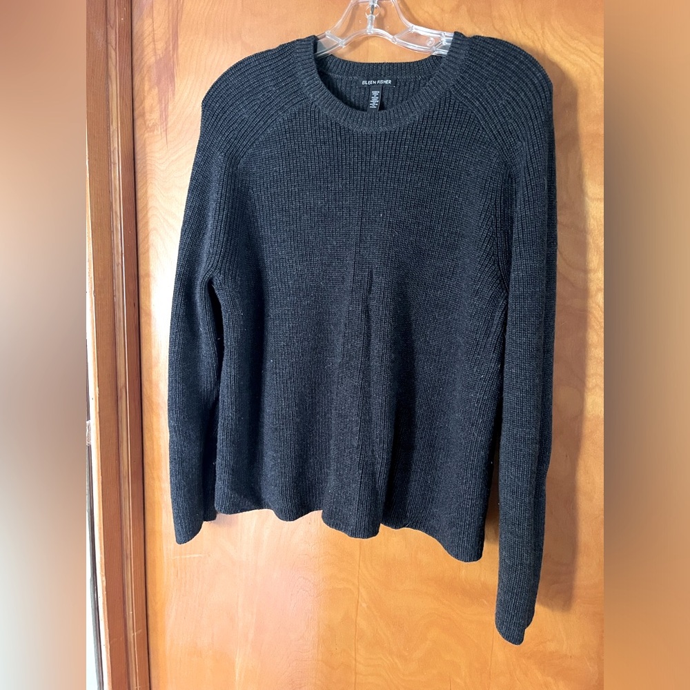 Eileen Fisher Wool Blend Sweater Gray L